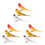 9Pièces Décorations Oiseaux Couleurs Vives Sculpture Jardin 6