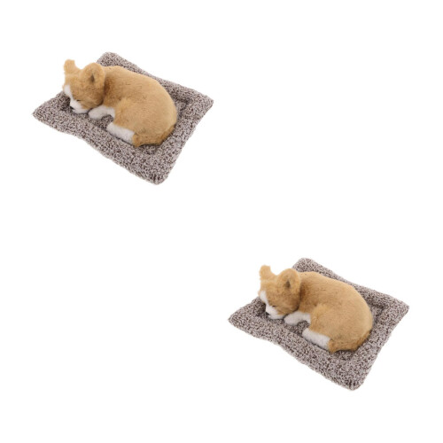 2Pcs Plush Dog Car Dashboard Toy Pet for Car Interior 2
