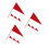 12Pcs Durable Iron Garden Marker Flags Red Triangular Lawn Yard Stakes 6