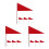 12Pcs Durable Iron Garden Marker Flags Red Triangular Lawn Yard Stakes 5