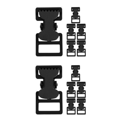 12Pcs Durable Black Metal Buckles for Webbing Straps and Backpack Use 2
