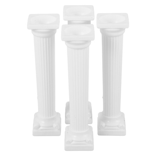 20Pièces Supports Gâteau Piliers Romans PP Blanc Décor Table 2