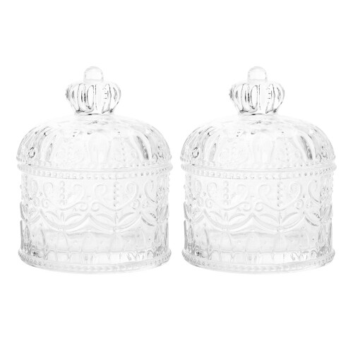 2Pièces Bocal Décoratif En Verre Transparent Pour Buffet Mariage