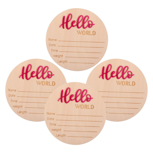 20Pièces Décoratif Bois Rose Annonce Bébé 1