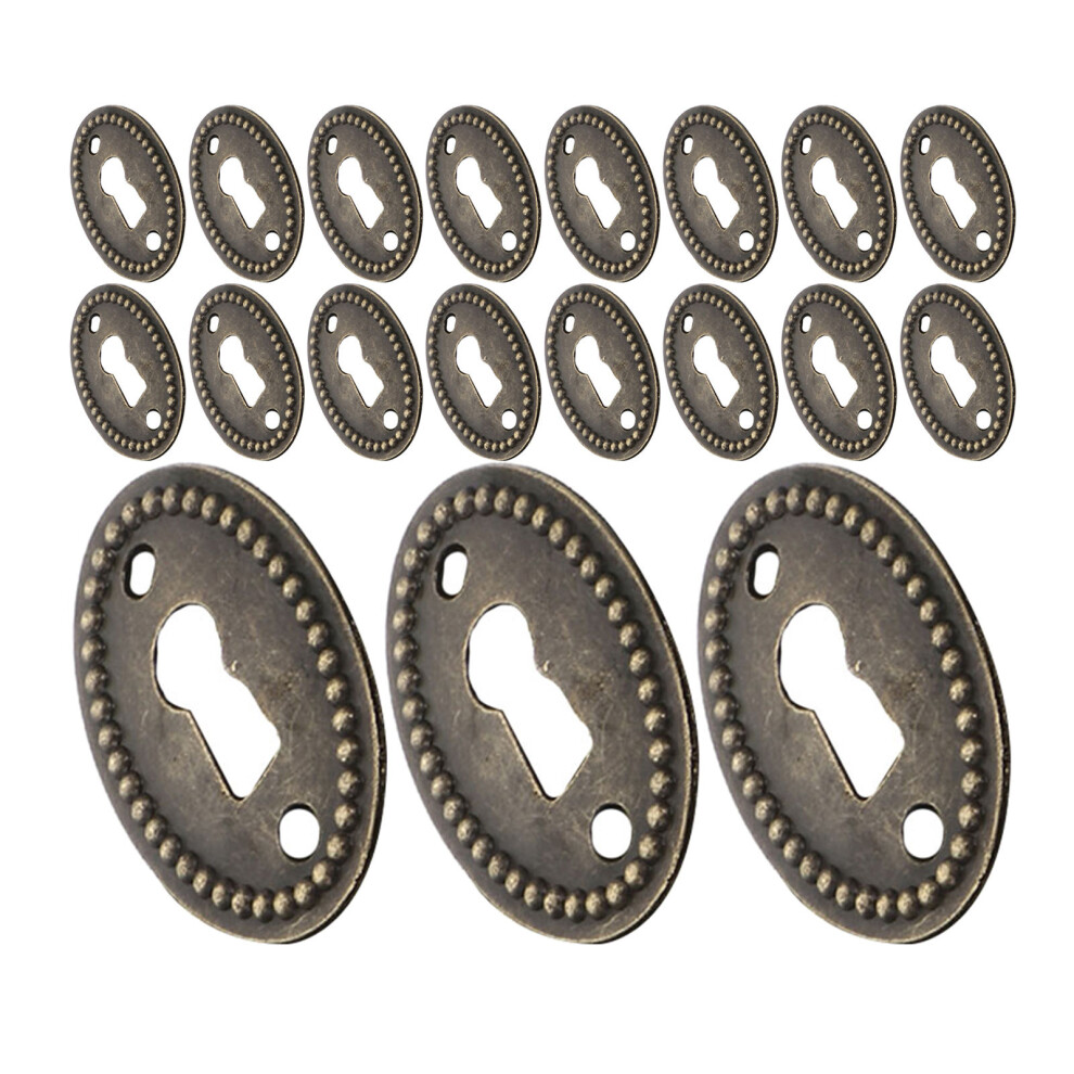 25Pcs Smooth Edge Coffee Zinc Alloy Keyhole Inserts For Cabinet Doors 3342071398141