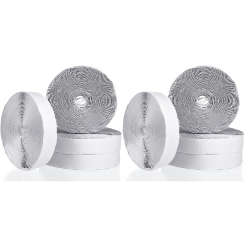 4Pcs Durable Self Adhesive Hook and Loop Tape White for Fixing Items 1