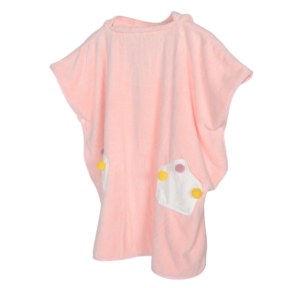 3Pcs Pink Toddler Hooded Bath Towels Coral Fleece Baby Robes Pink,Orange Totority