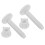 4Pcs Plastic Toilet Seat Screws and Nuts Set White Durable Replacement 2