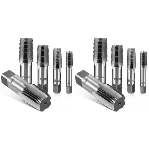 10Pcs Durable Carbon Steel Npt Tap Set Plumbing Screw Thread Tool 1