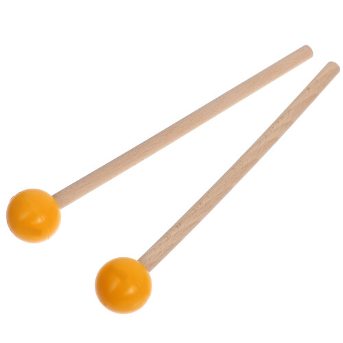 4Pairs Ergonomic Orange Wood Rubber Mallets for Drum Percussion Use 1