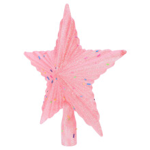 5Pcs Pink Glitter Christmas Tree Topper Star Waterproof Finials