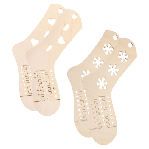 8Pièces Modèles Bois Pour Blocage Tricot Ajustables Beige 1