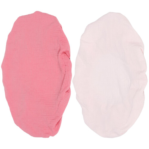10Pcs Durable Pink Cotton Changing Pad Covers Detachable & Washable 1