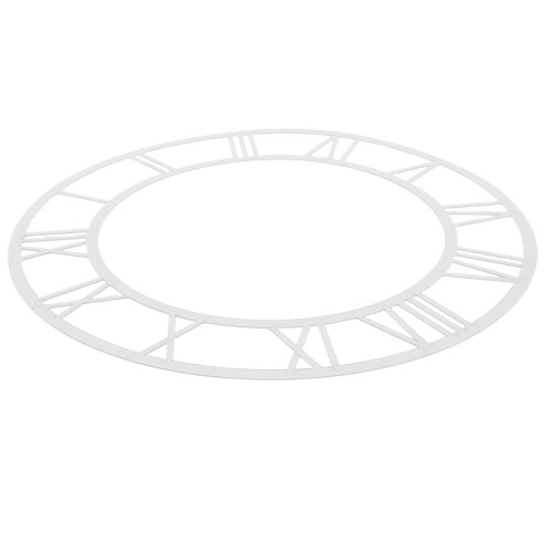 4Pcs Silver Acrylic DIY Clock Face with Roman Numerals and Clear Scale