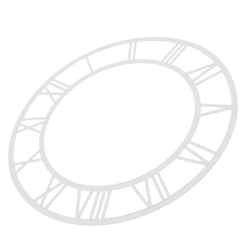 4Pcs Silver Acrylic DIY Clock Face with Roman Numerals and Clear Scale 2
