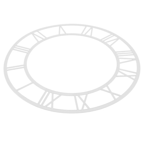 4Pcs Silver Acrylic DIY Clock Face with Roman Numerals and Clear Scale 1