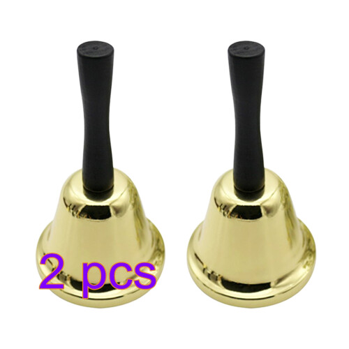 4Stk Klassische Handglocken Gold Für Service Restaurant 2