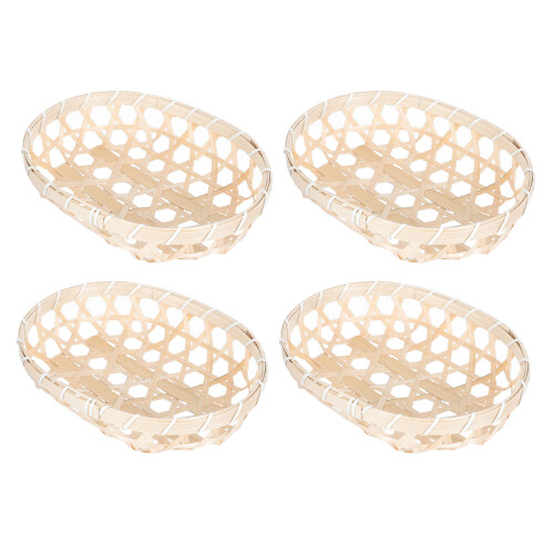 8Pcs Bamboo Woven Basket Storage Trays for Fruit Snacks 1