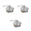 3Pièces Cache Moyeu Tambour En Alliage Argent 7