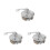3Pièces Cache Moyeu Tambour En Alliage Argent 6