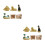 12Pièces Mini Statues Résine Style Ancien Égypte Pour Décoration 4