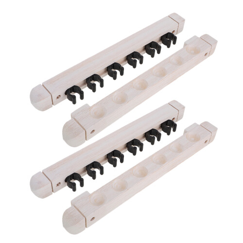 4Paires Rangement Queue Billard Bois Massif Beige Mural Compact Maison 1