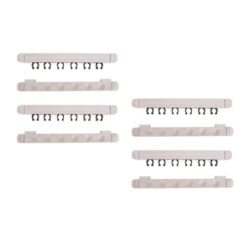 4Paires Rangement Queue Billard Bois Massif Beige Mural Compact Maison 2