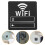 4Pièces Stickers WiFi Noir Décor Mural 9