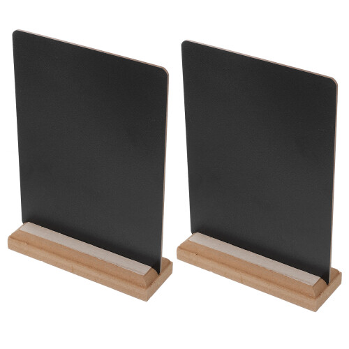 8Pcs Double-Sided Mini Chalkboards Black Wood Base for Office and Home 2