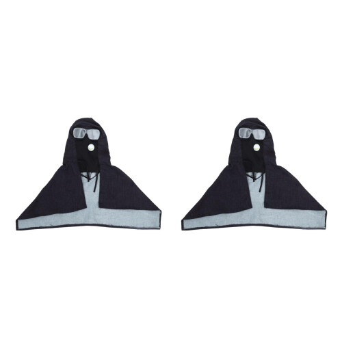 2Pièces Cagoule De Travail En Denim Lunettes Intégrées 2