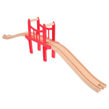 3Ensembles Ponts Supports Robusts En Bois Pour Trains Jouets Colorés