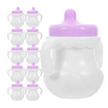 24Pcs Kids Baby Doll Juice Bottles Multi-Color Plastic Toy Accessories