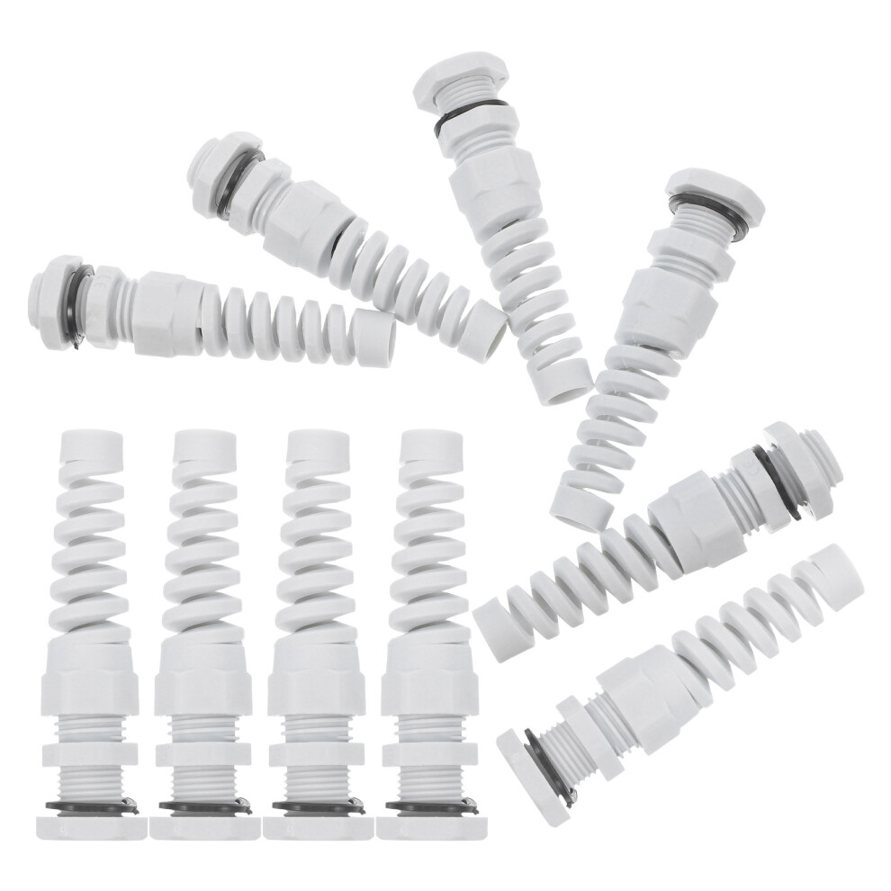 30Pcs White Nylon Spiral Cord Grip Cable Protector Strain Relief Joint 3554268749739