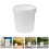 6Pcs Multipurpose White Plastic Buckets with Lids Heavy Duty Storage 10