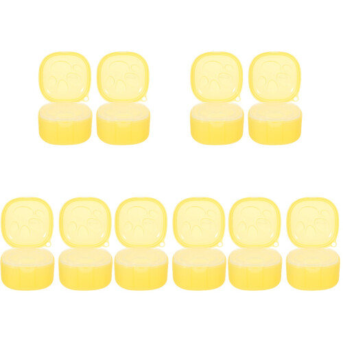 10Pcs PP Pacifier Holder Case Portable Baby Storage Travel Yellow 2