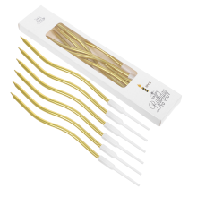 144Pcs Spiral Design Birthday Candles Golden for Cake Decor