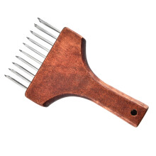3Pcs Stainless Steel Meat Tenderizer Dark Red Wooden Handle for Dining
