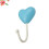 3Pcs Sky-Blue Heart Wall Hooks Ceramic Door Back Strong Adhesive Hooks 11