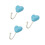 3Pcs Sky-Blue Heart Wall Hooks Ceramic Door Back Strong Adhesive Hooks 6