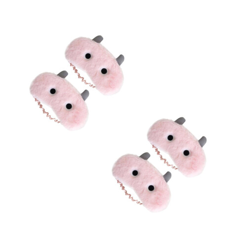 4Pcs Plush Sleep Blindfolds Soft Adjustable Eye Covers for Travel Rest 2