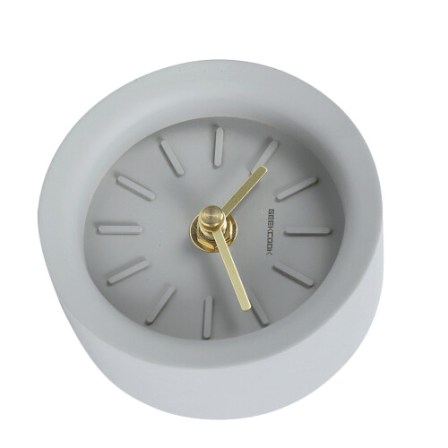 2Pcs Light Grey Household Desktop Clock Table Clock Mute Quiet Design 1