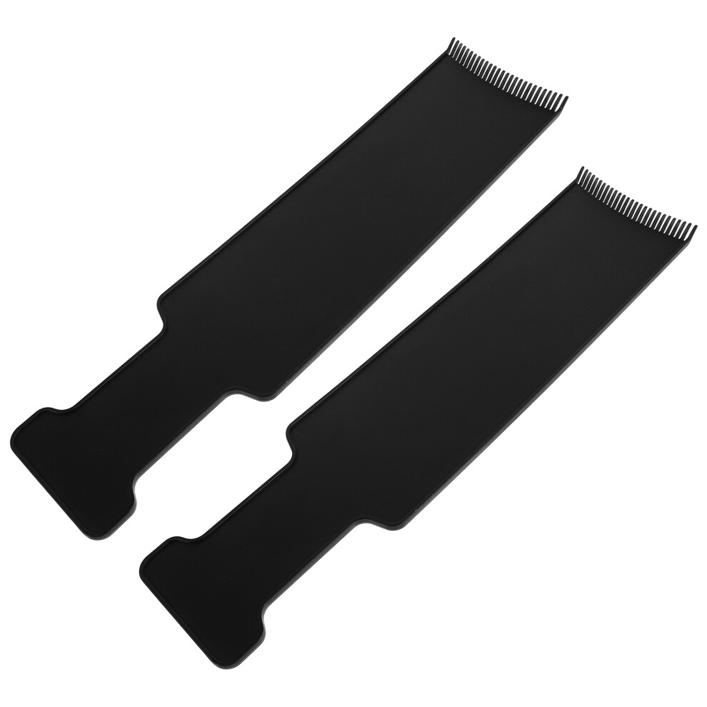 Ohphcall 4Pcs Versatile Hair Highlighting Combs Black Plastic Salon Foiling Set