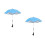 2Pcs Sky-Blue Stroller Sun Umbrella with Clip on Handle 3