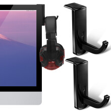 25Pcs Plastic Headphone Holder Desk Hook Black Monitor Earphone Rack