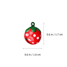 50Pcs Red Strawberry Pattern Pet Bells with Safety Buckle for Dogs