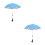 2Pcs Sky-Blue Stroller Sun Umbrella with Clip on Handle 5