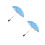 2Pcs Sky-Blue Stroller Sun Umbrella with Clip on Handle 7
