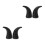 2Pairs Horns for Motorcycle Black Plastic Durable Decor 7
