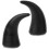 2Pairs Horns for Motorcycle Black Plastic Durable Decor 3