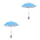 2Pcs Sky-Blue Stroller Sun Umbrella with Clip on Handle 6